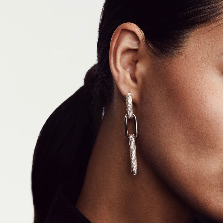 Triple Luxe Link Drop Earrings - Image 4